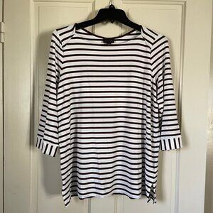 JJill Wearever Mixed Stripe Tunic Top Tee